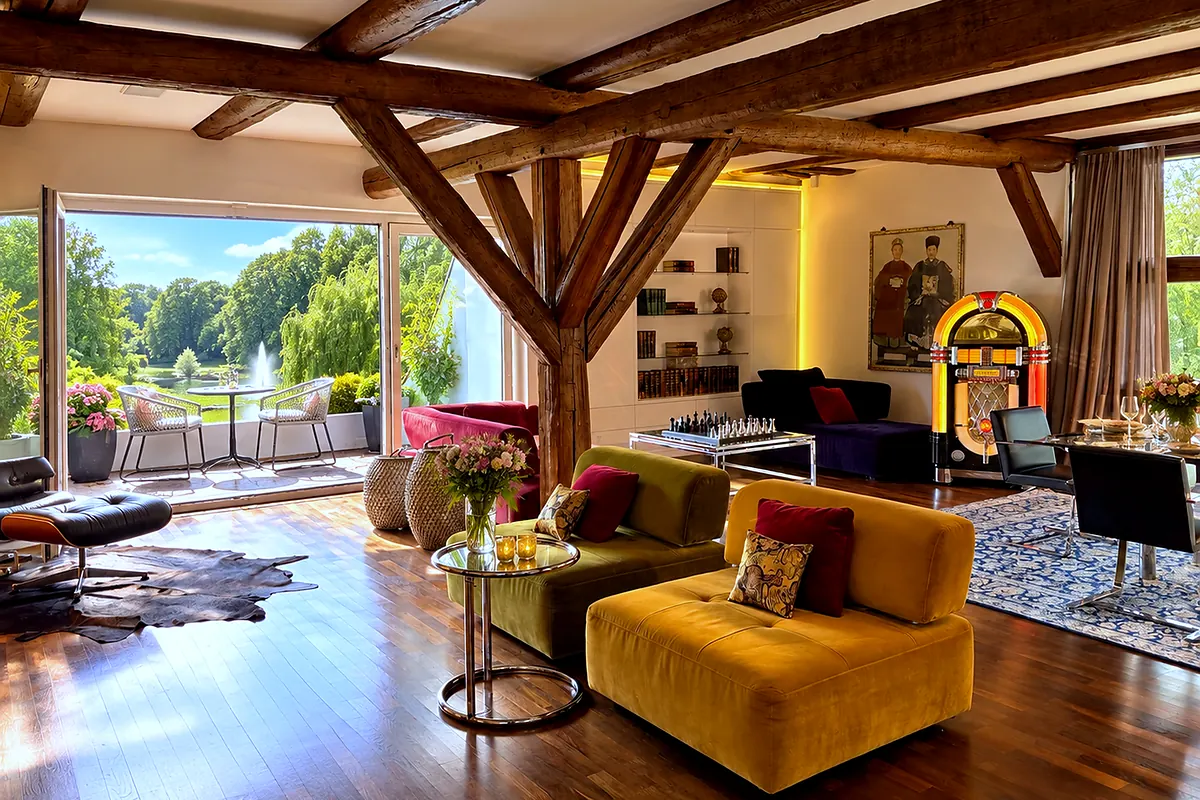 Living area, second view, 14 Schwarzer Schwan
