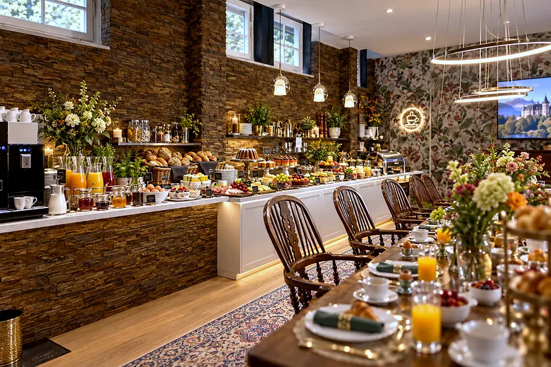 The breakfast buffet