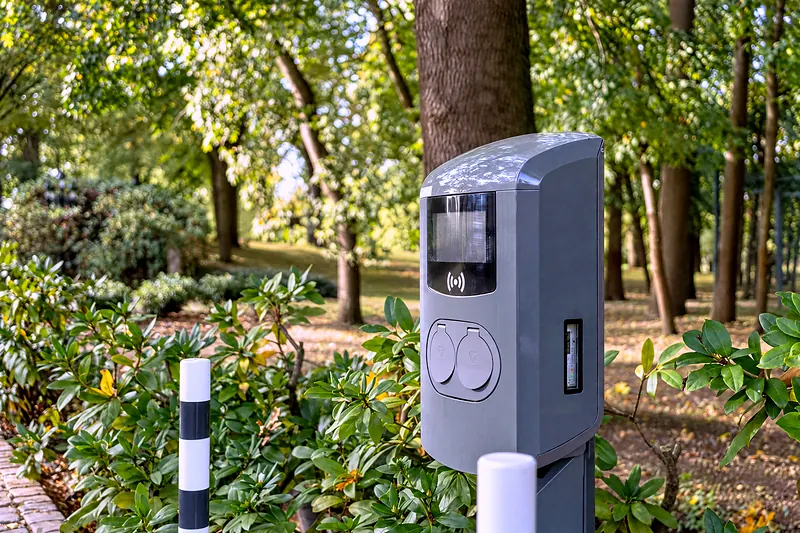 The charging point for electric cars
